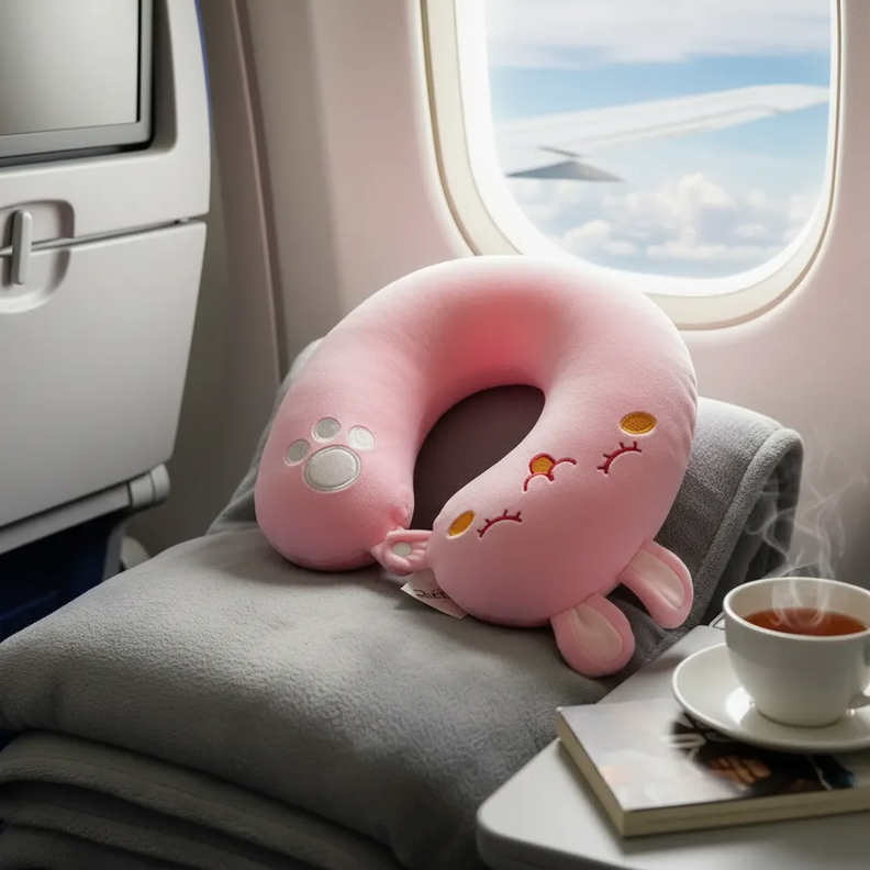 Almohada De Viaje Con Estampado De Animales Kawaii