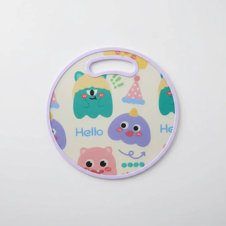 Tabla De Picar Plastica Redonda 30cm Estampado Infantil Surtido