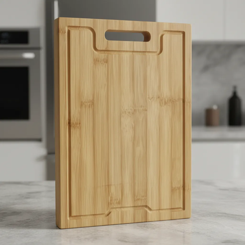 Tabla De Picar De Madera Bambu Con Mango 28x38cm Surtido