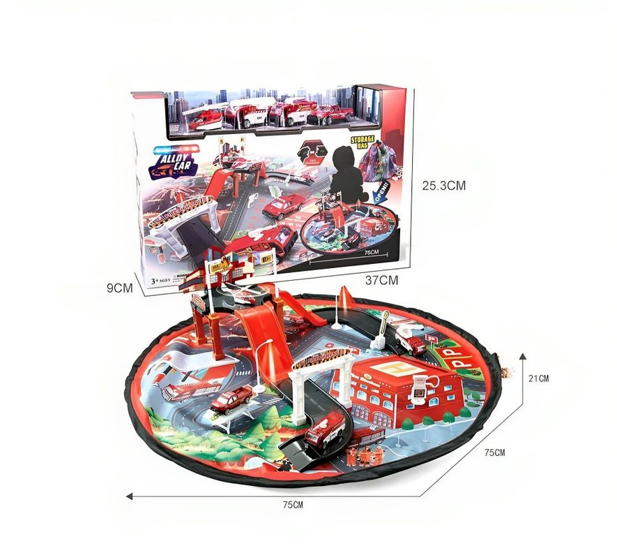 ALFOMBRA DE JUEGOS, SET ESTACIONAMIENTO URBANO, 4 AUTITOS-5