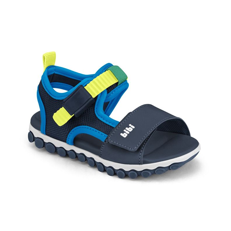 Sandalia Summer Roller Sport Naval Amarillo Fluor Niño Bibi-1