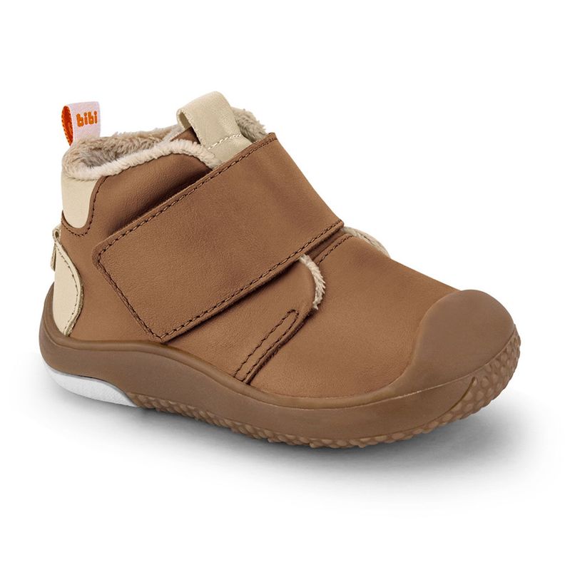 Zapatillas Con Piel De Peluche Prewalker Camel Niño Bibi-1
