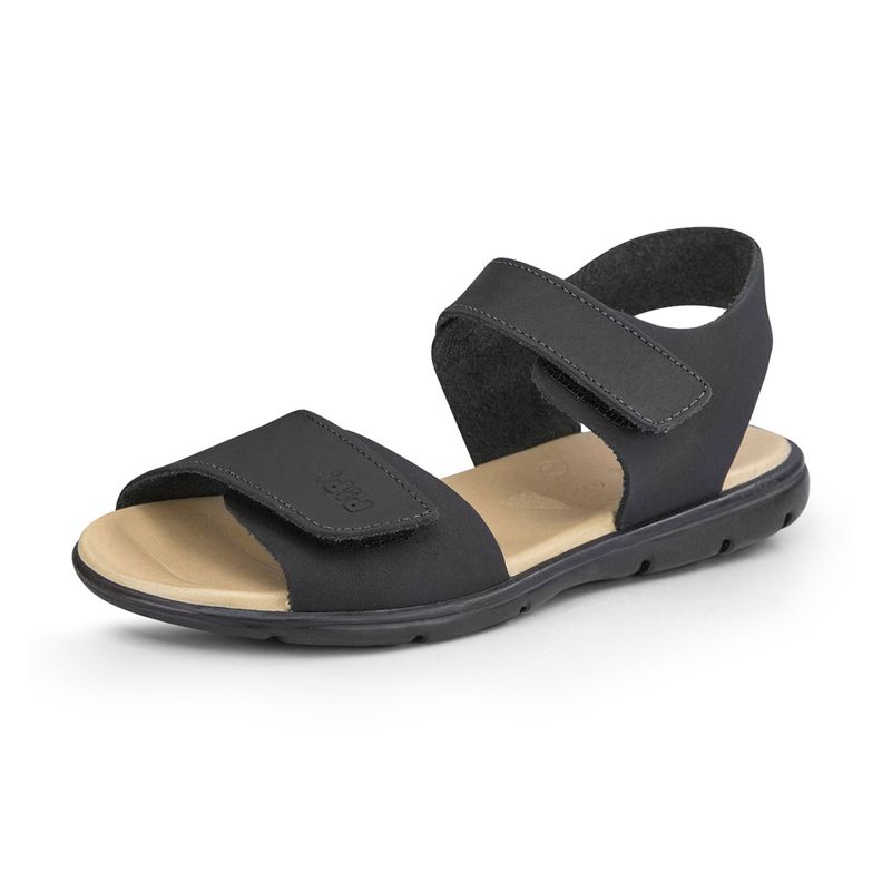 Sandalia Cuero Basic Sandals Mini Negro Niño Bibi-0