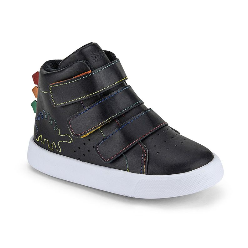Zapatillas Caña Alta Dinosaurio Agility Mini II Negro Bibi.-1