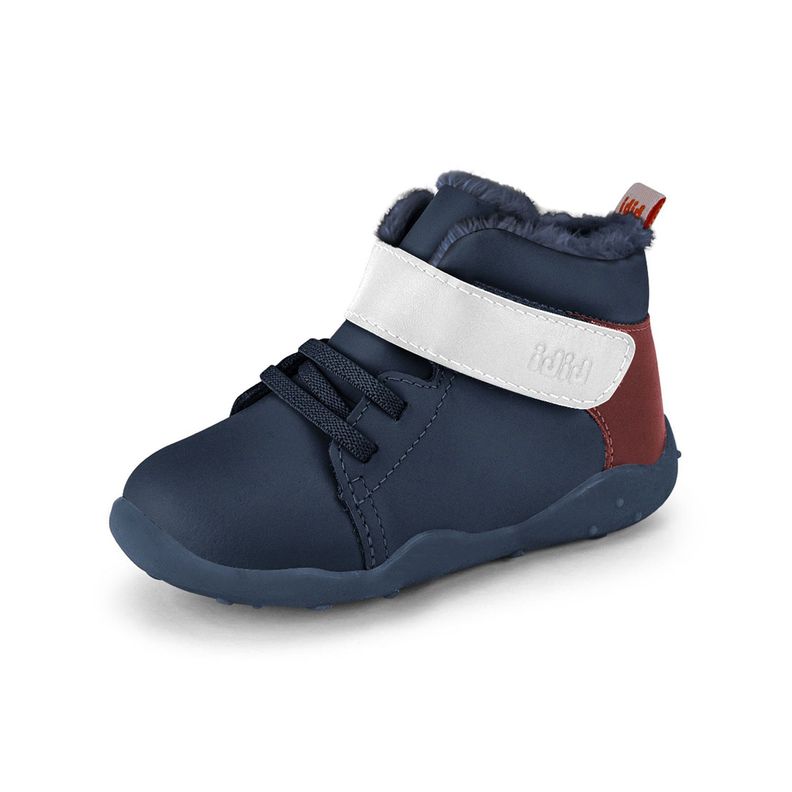 Zapatillas Caña Alta Piel De Peluche Fisioflex 4.0 II Azul Marino Bibi.-0