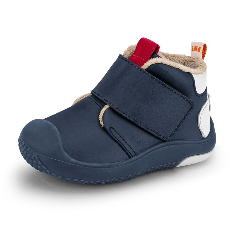 Zapatillas Prewalker Con Piel De Peluche Azul y Rojo Unisex Bibi-0