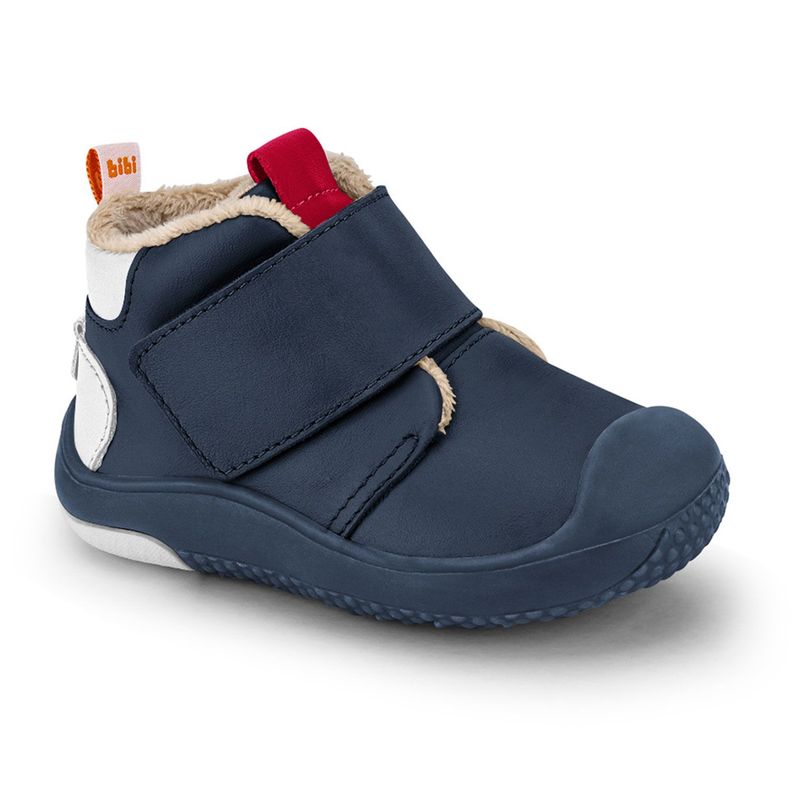 Zapatillas Prewalker Con Piel De Peluche Azul y Rojo Unisex Bibi-1