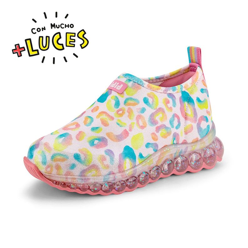 Zapatillas de Luces Rainbow Roller Celebration Rosado Niña Bibi-0