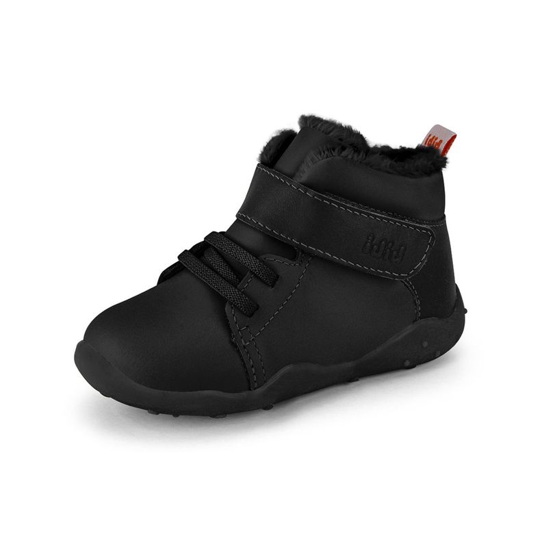 Zapatillas Caña Alta Piel De Peluche Fisioflex 4.0 II Negro Bibi.-0