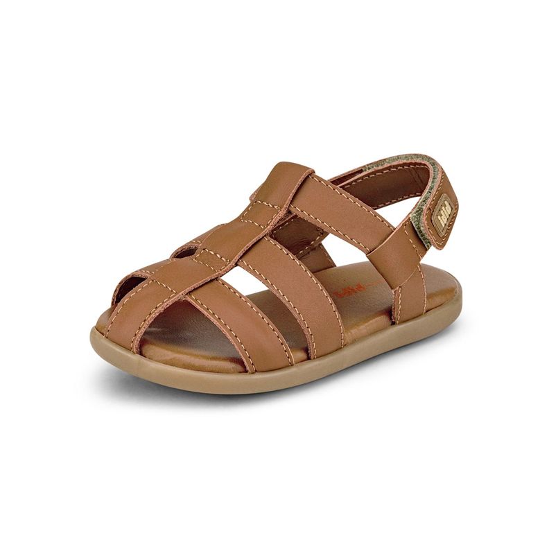 Sandalias de Cuero Baby Soft Marrón Niño Bibi-0