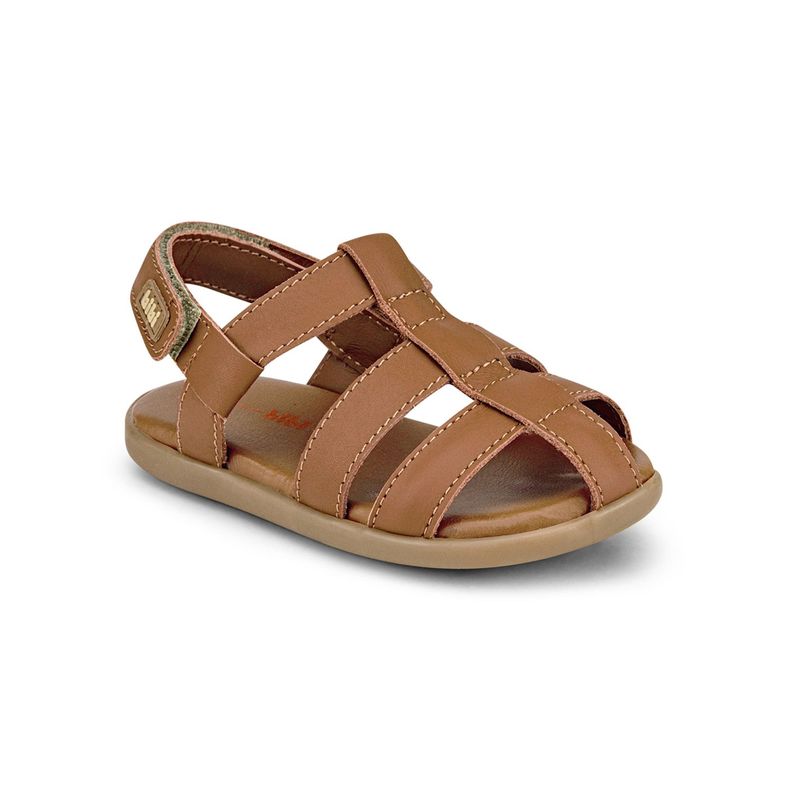 Sandalias de Cuero Baby Soft Marrón Niño Bibi-1