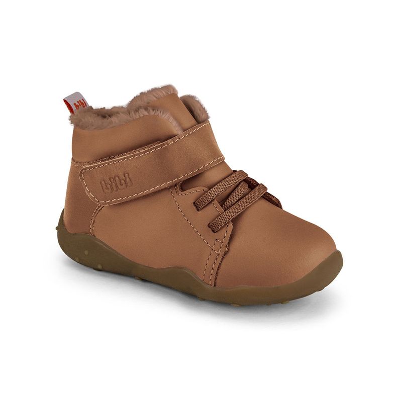Zapatillas Caña Alta Piel De Peluche Fisioflex 4.0 II Café Bibi.-1