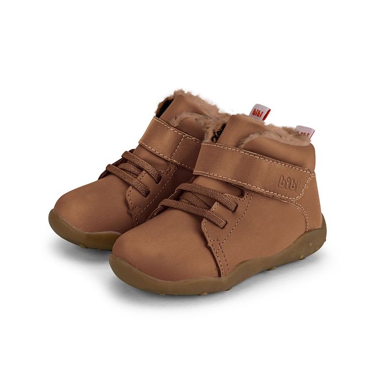 Zapatillas Caña Alta Piel De Peluche Fisioflex 4.0 II Café Bibi.-2