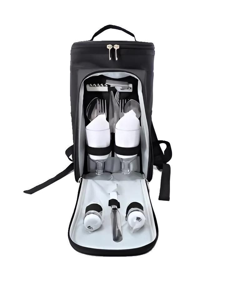 Mochila Cooler Set de Picnic 2 Personas Negro-0