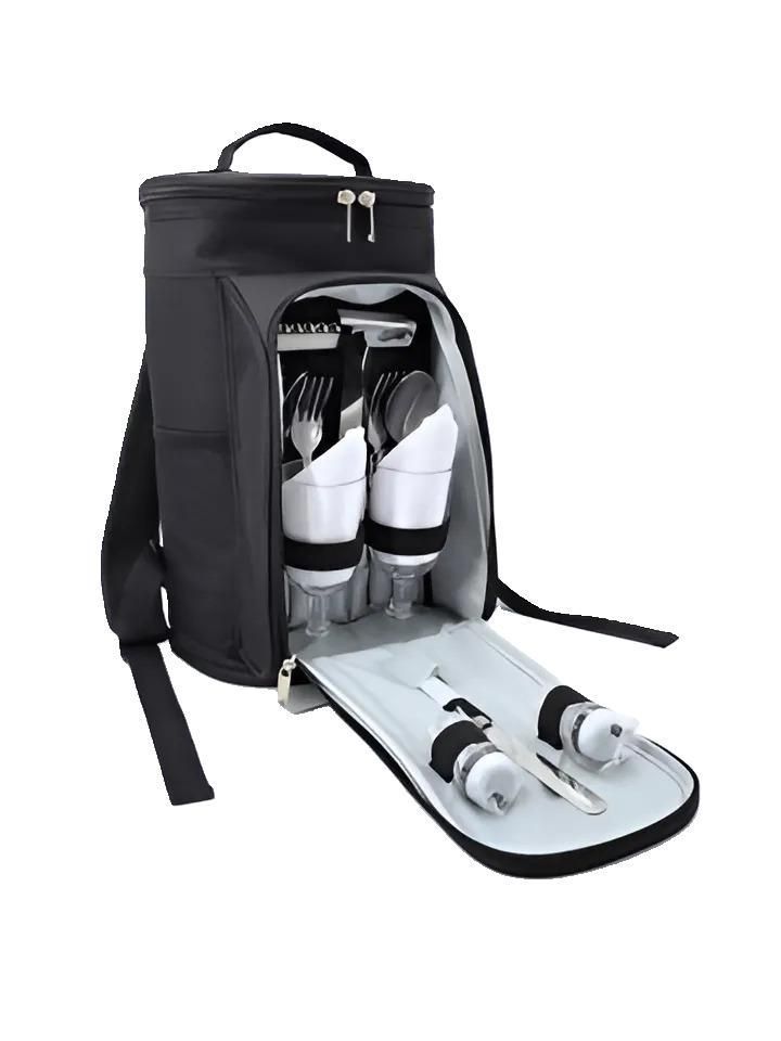 Mochila Cooler Set de Picnic 2 Personas Negro-3