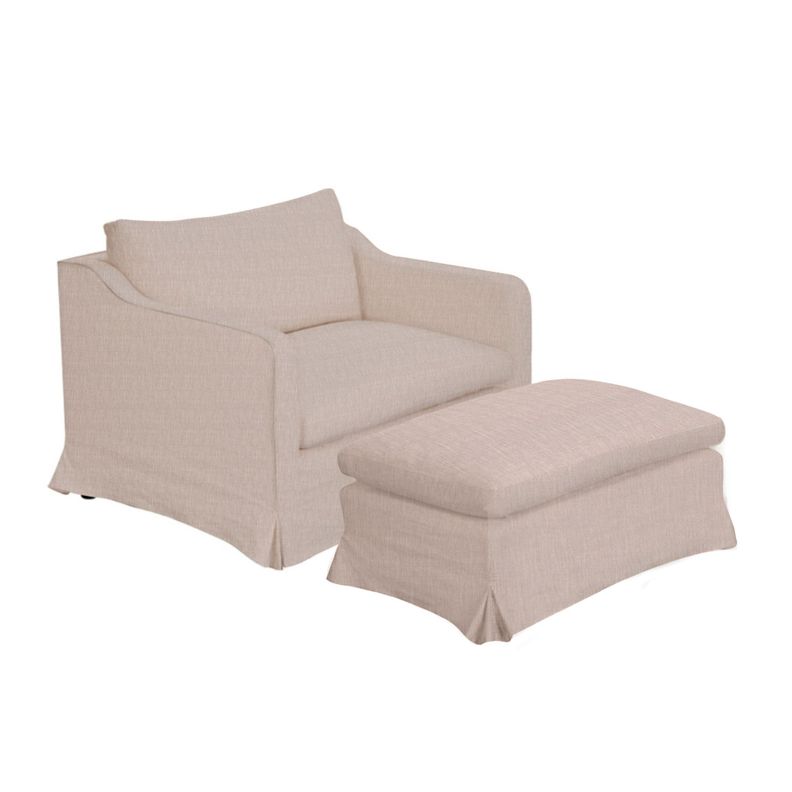 Sitial Poltrona Manhattan beige con puff ambos con fundas lavables-0