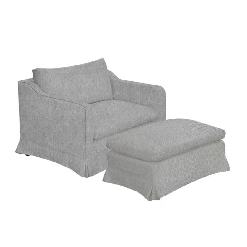 Sitial Poltrona Manhattan gris con puff ambos con fundas lavables-0