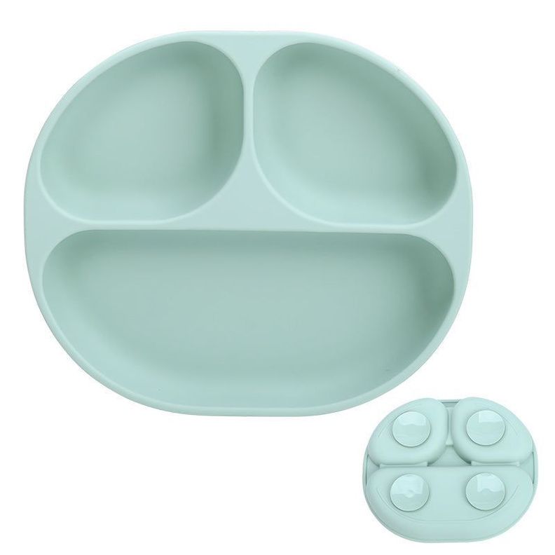 PLATO SILICONA SUCCION VERDE MENTA-0