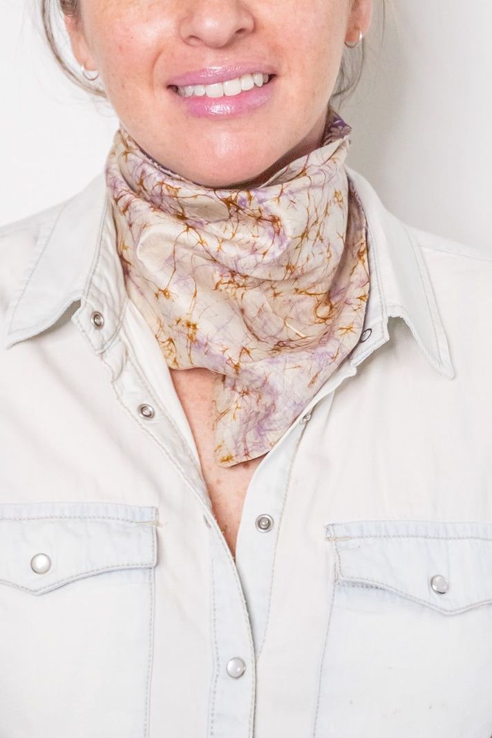 Pañoleta Seda Reversible Beige