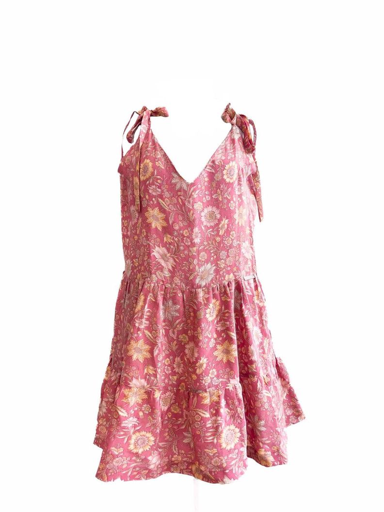 Vestido Cordillera Seda - Rosado-0