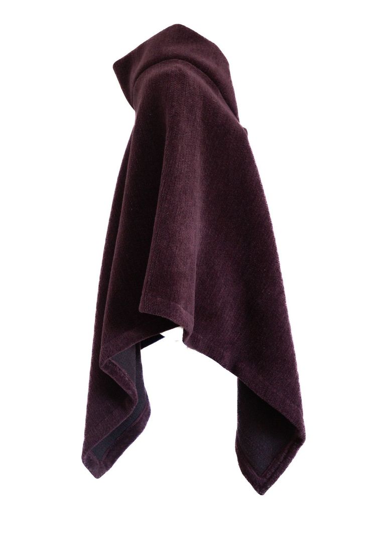 Poncho Vino 100% Lana-1