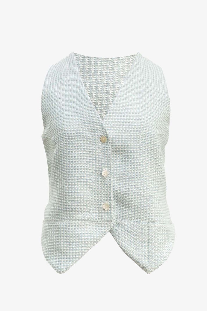 Vest Verano Lino - Celeste-0