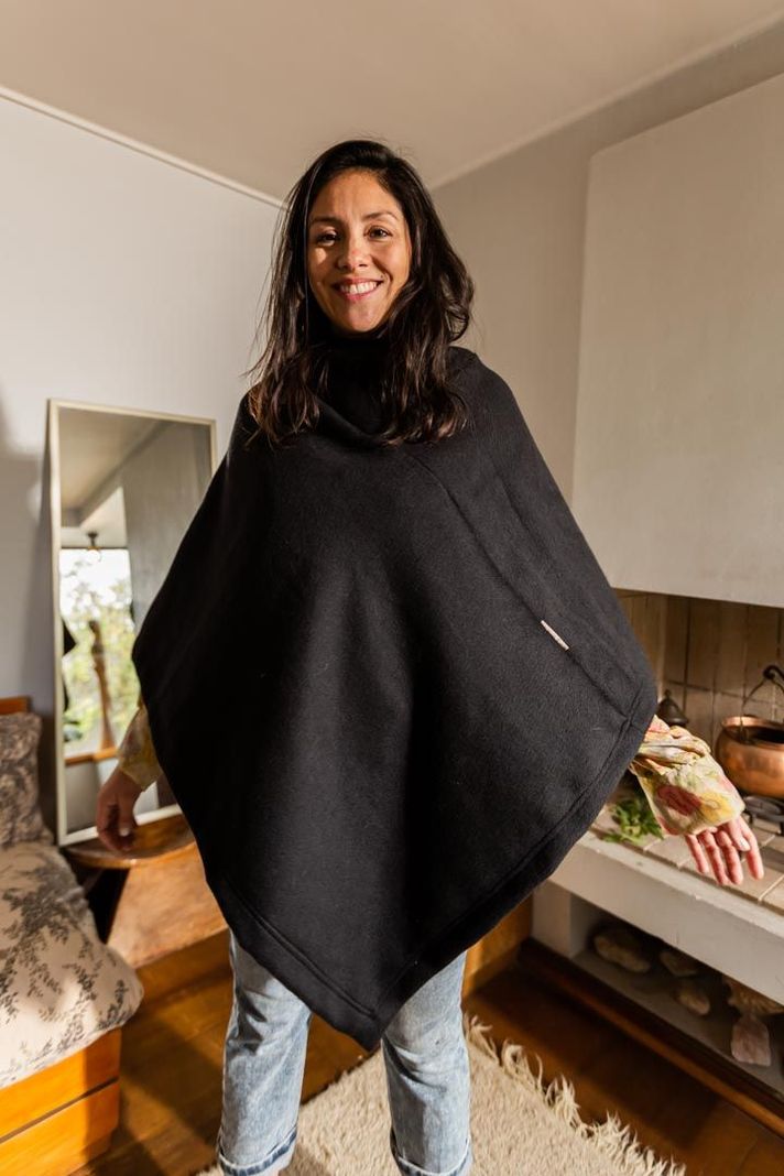 Poncho Noche 100% Lana-1