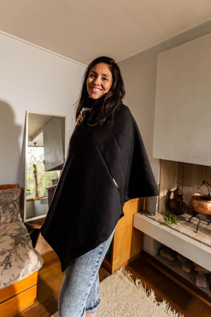 Poncho Noche 100% Lana-6