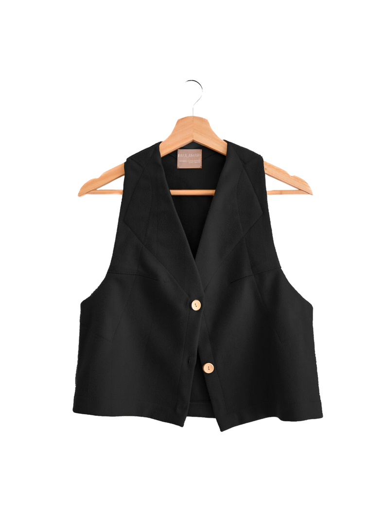 Vest 100% Lana Negro-0