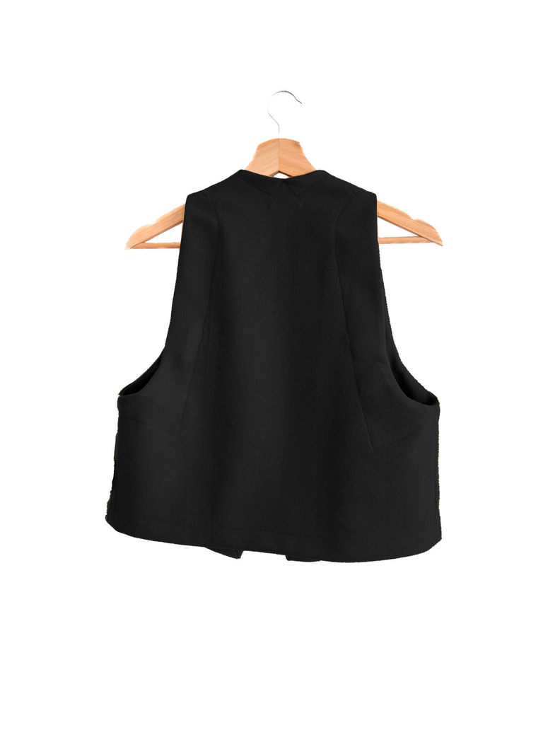 Vest 100% Lana Negro-1