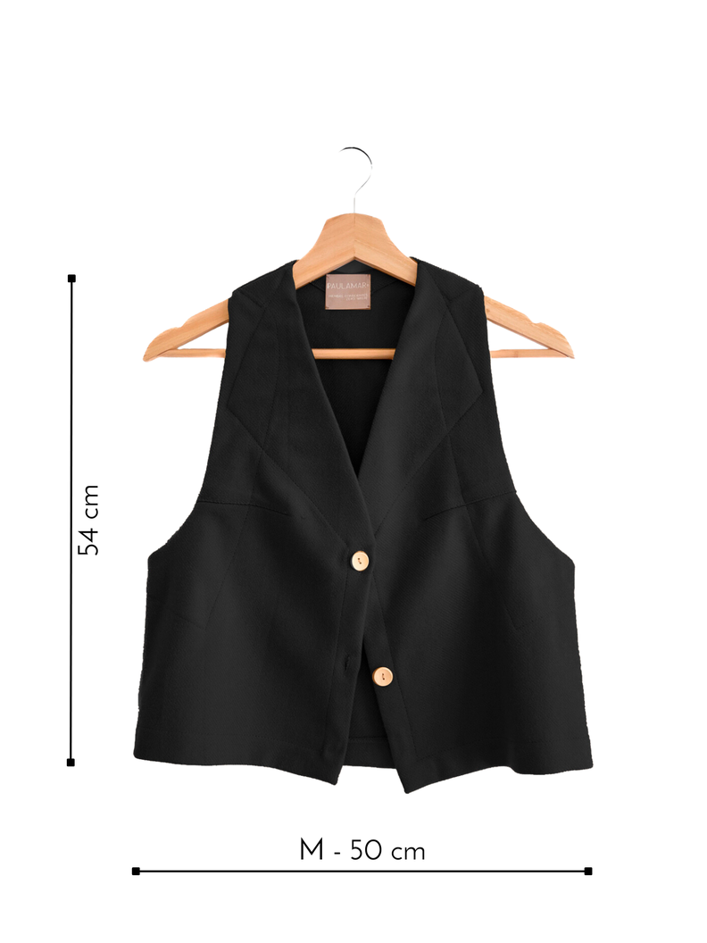Vest 100% Lana Negro-3