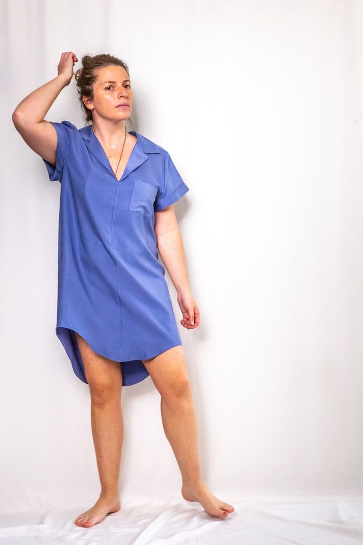 Vestido Camisero TENCEL™ Azul -3