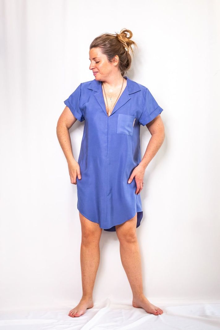 Vestido Camisero TENCEL™ Azul -4