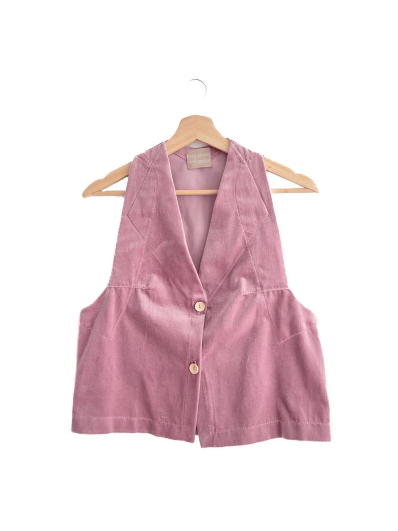 Vest Terciopelo Algodón Orgánico Rosado-0