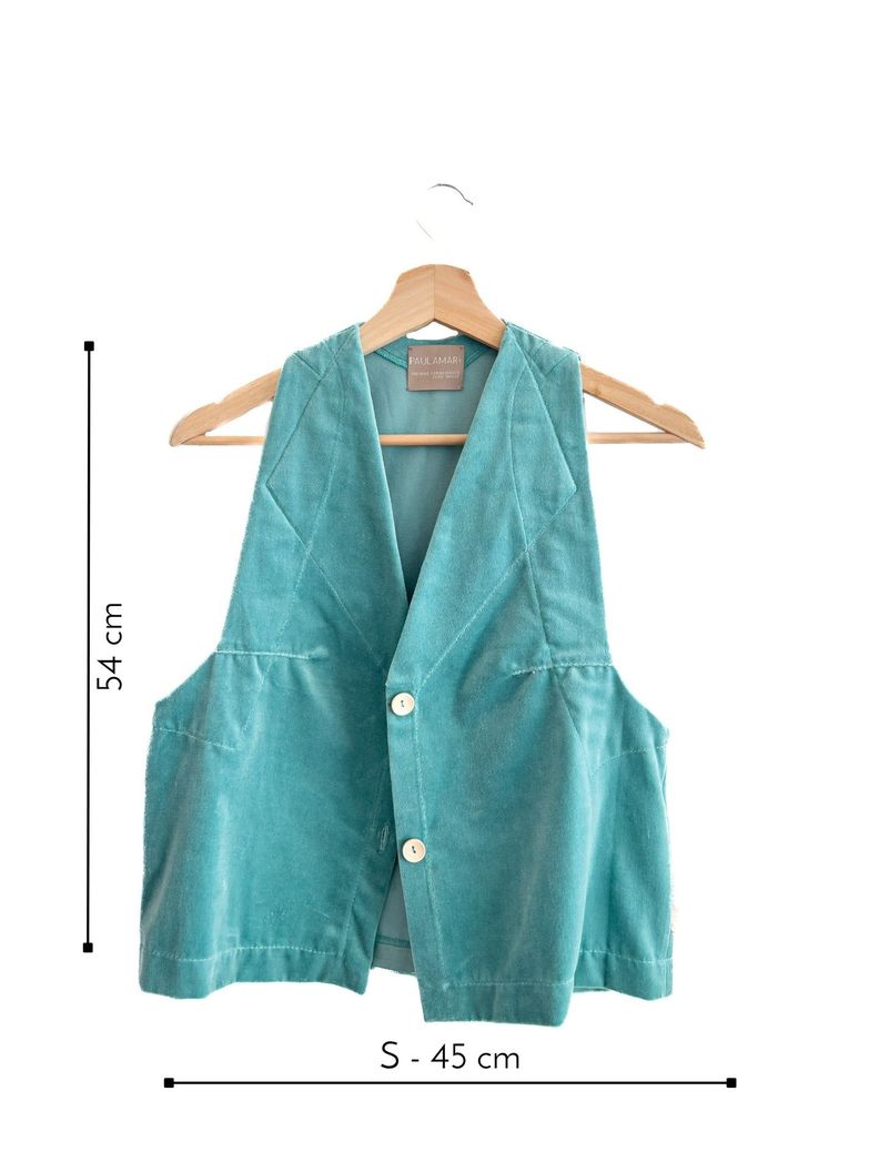 Vest Terciopelo Algodón Orgánico Celeste-3