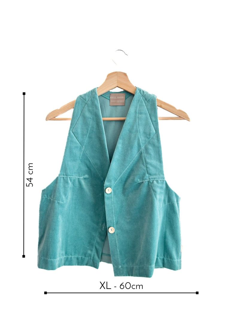 Vest Terciopelo Algodón Orgánico Celeste-6