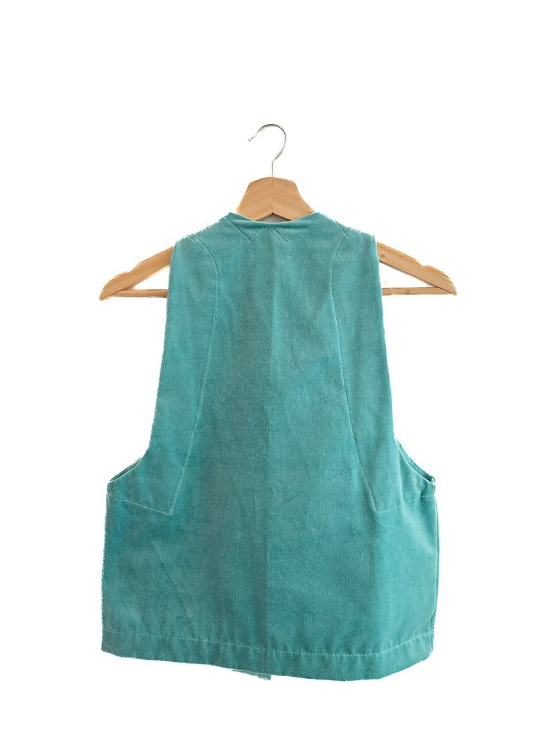 Vest Terciopelo Algodón Orgánico Celeste-8