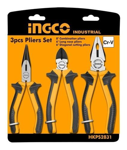 Set Alicates Industrial 3 Piezas 160-200Mm/6-8" Ingco Hkps28318-0