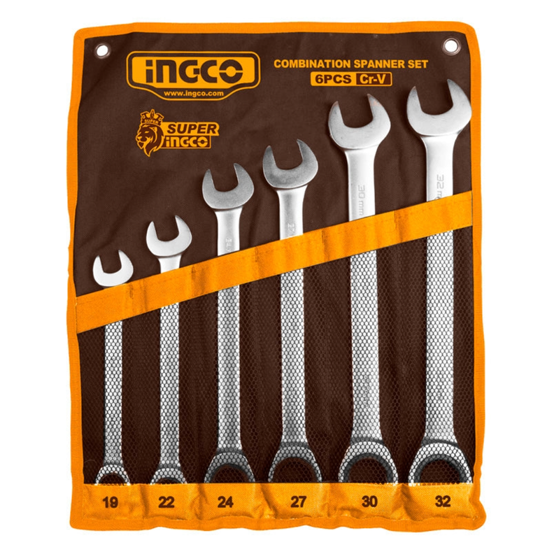 Set Llaves Punta/Chicharra Industrial 6 Piezas 19-32Mm Ingco
