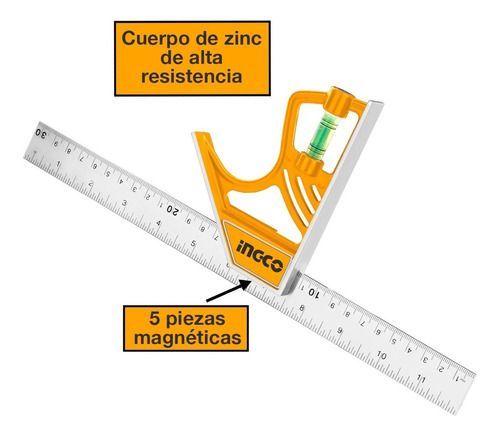 Escuadra De Combinacion Magnetica 300Mm/12" Ingco Hsr530255-1