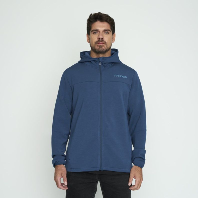 Polerón Lifestyle Hombre Spyder Light Hoodie full Zip Azul-0