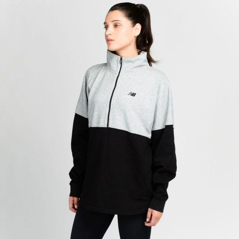 Polerón Lifestyle Mujer New Balance Negro/Gris-1