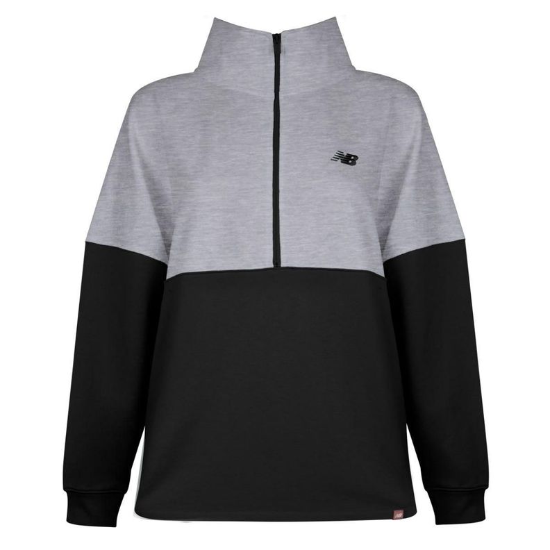 Polerón Lifestyle Mujer New Balance Negro/Gris-4