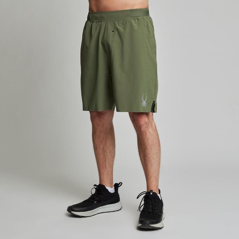 Short Entrenamiento Hombre Spyder Verde-2