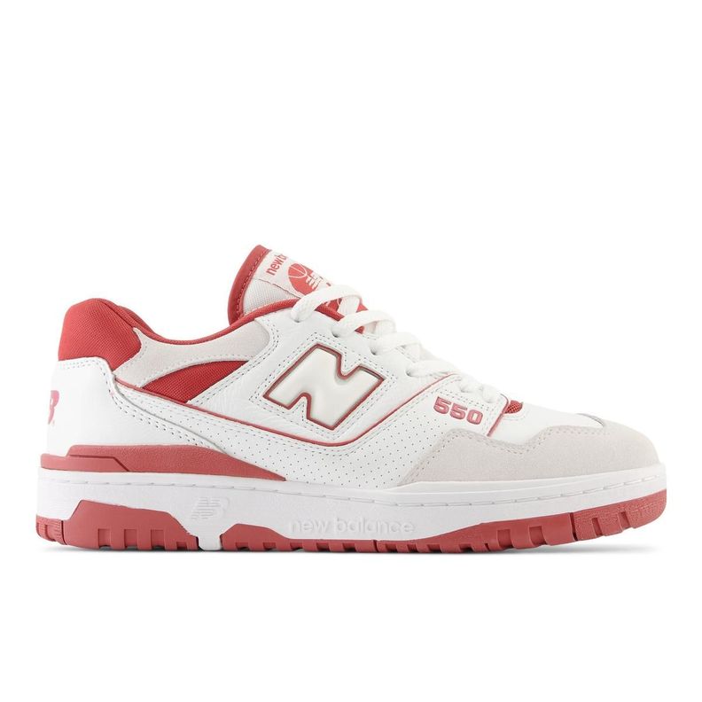 Zapatillas Urbanas Hombre New Balance 550 Blanca/Roja-0
