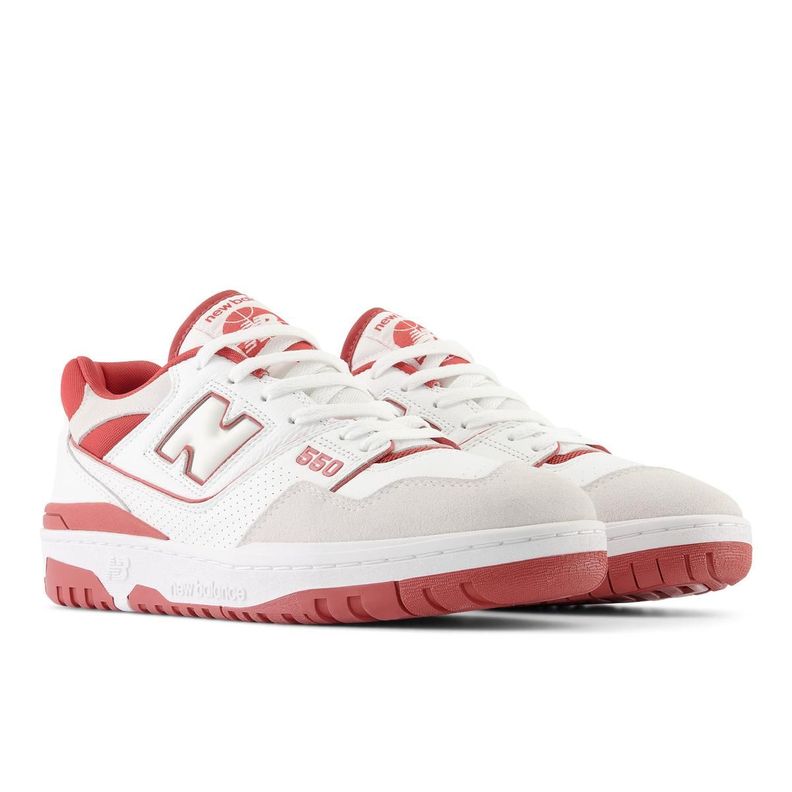 Zapatillas Urbanas Hombre New Balance 550 Blanca/Roja-3