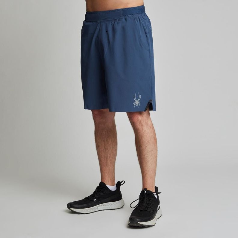 Short Entrenamiento Hombre Spyder Azul-2