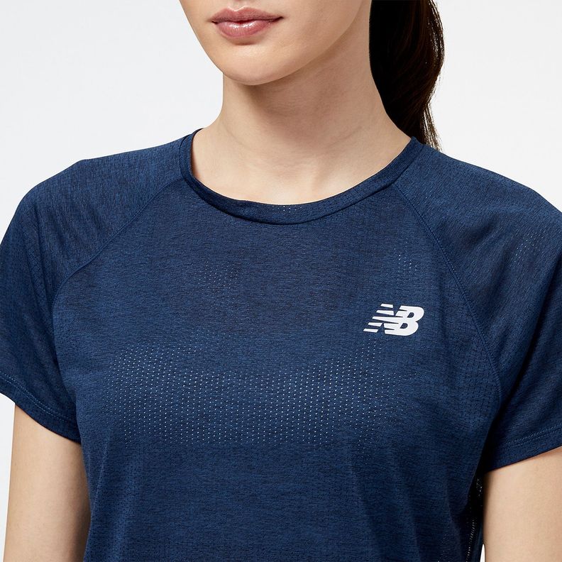 Polera Running Mujer New Balance Impact Run Azul-1