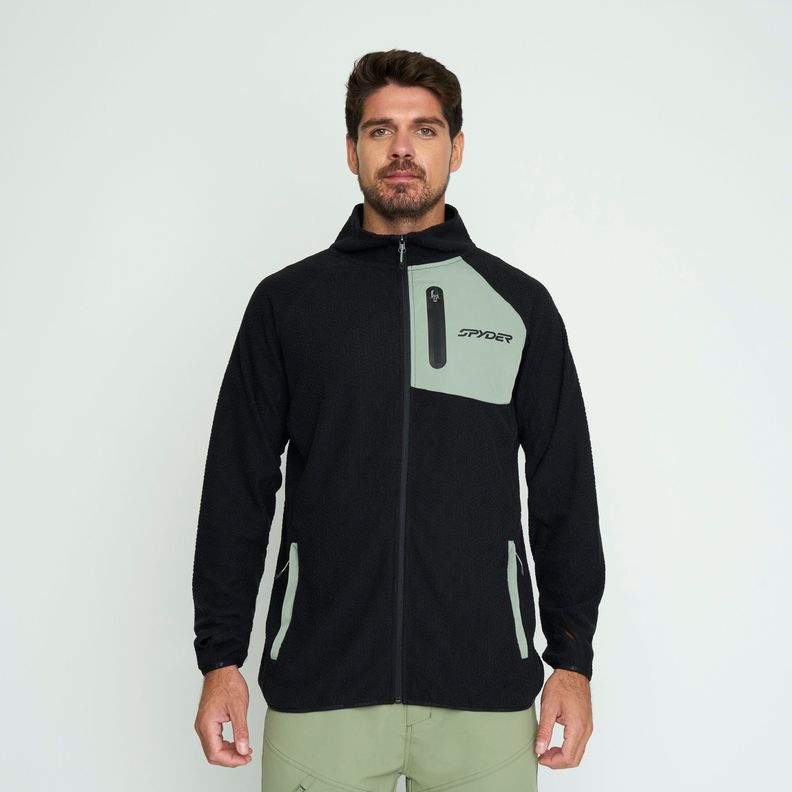 Polerón Polar Hombre Spyder Fleece Full Zip Negro SYMPL01S24BK-0