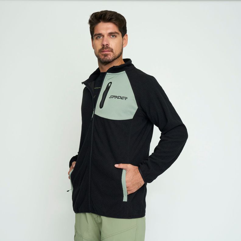 Polerón Polar Hombre Spyder Fleece Full Zip Negro SYMPL01S24BK-2